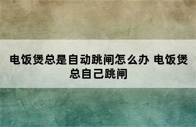 电饭煲总是自动跳闸怎么办 电饭煲总自己跳闸